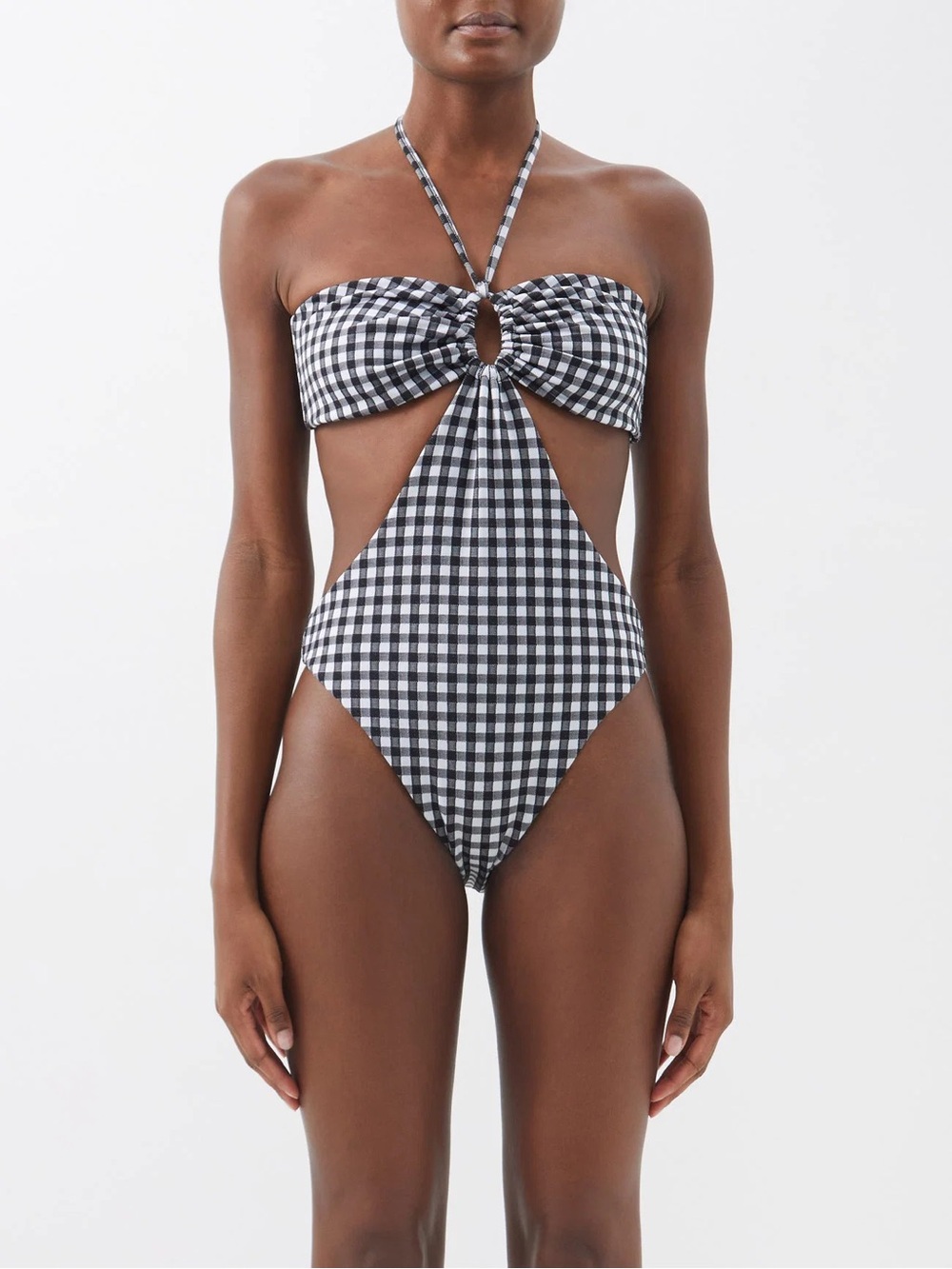 Mara Hoffman Blanca Gingham Cutout One-Piece Swimsuit